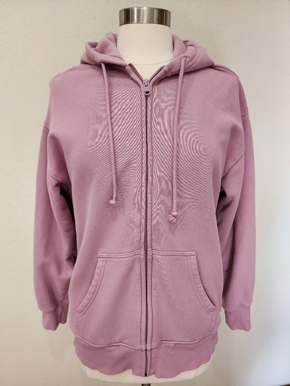 Tna Cozy Fleece Boyfriend Full Zip Hoodie Oversized Pink Women's size Small